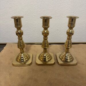 Classic Gold Brass Candle Holders